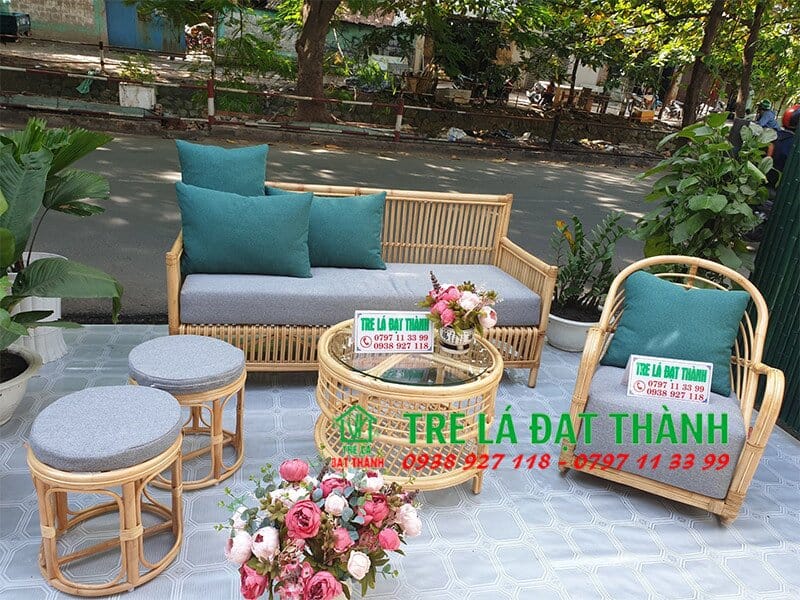 Bàn Ghế Song Mây - BGSM003